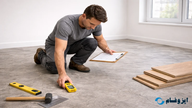 آموزش نصب پارکت روی سیمان