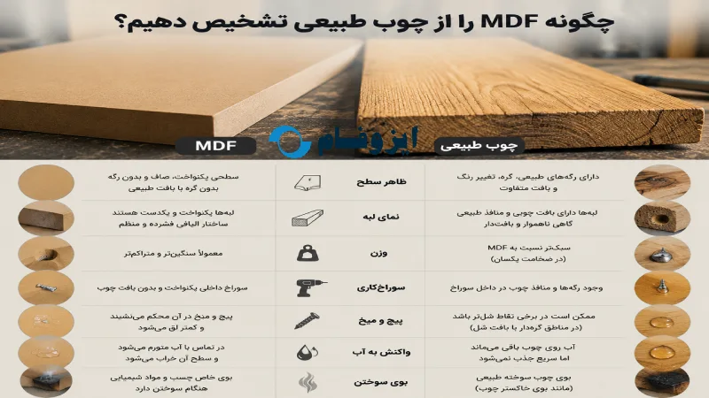 چگونه MDF را از چوب طبیعی تشخیص دهیم؟